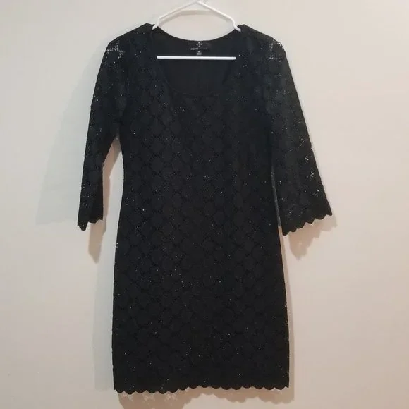 vintage white lace dress with sleeves Vintage Style Short Sleeves Lace Dress Size 16W / Ivory